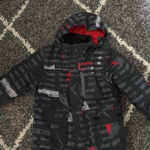 Kids Black and Red Patterned Jacket